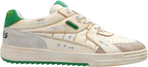 Palm Angels Groene Sneakers Regular Fit Geschikt voor Alle Temperaturen 100% Leer Green Heren