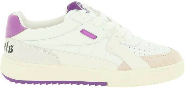 Palm Angels Paarse Sneakers Regular Fit Geschikt voor Alle Temperaturen 100% Leer Purple