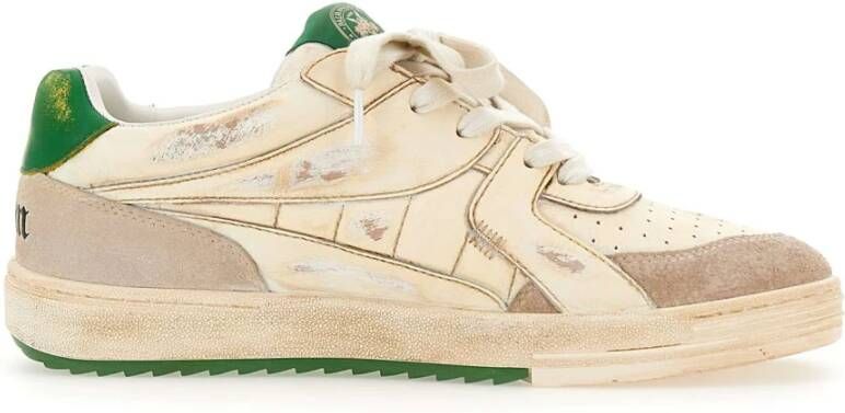 Palm Angels Groene Sneakers Regular Fit Geschikt voor Alle Temperaturen 100% Leer Green Heren