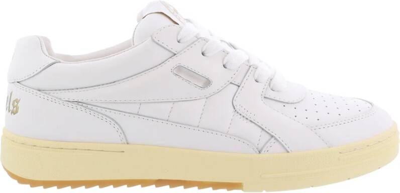 Palm Angels Witte universiteits veterschoenen van leer Wit Heren