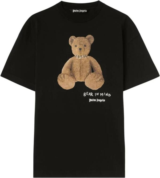 Palm Angels T-shirt met berenmotief en sloganprint