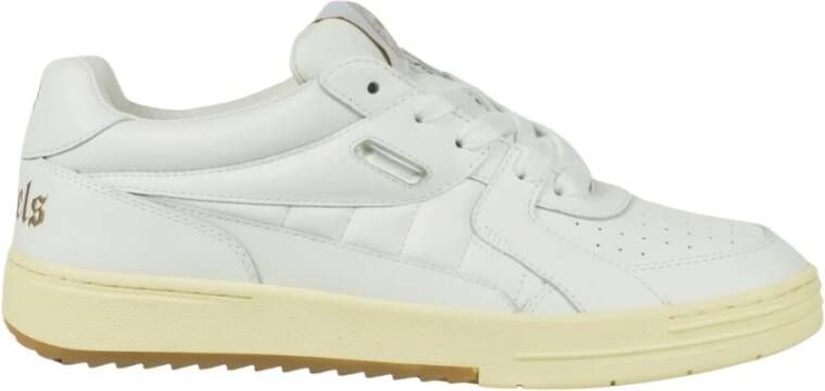 Palm Angels Witte universiteits veterschoenen van leer Wit Heren