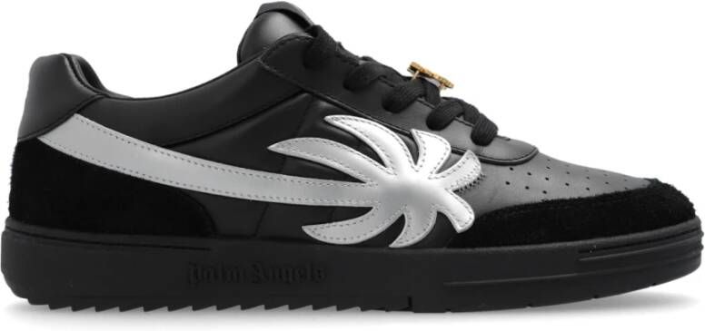 Palm Angels Palm Beach University leren sneakers Zwart