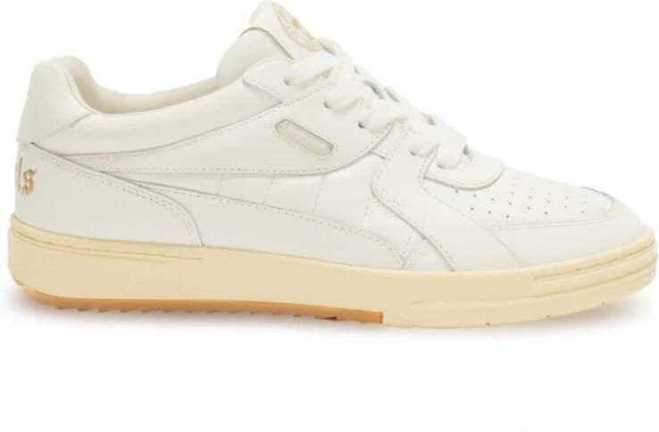 Palm Angels Witte universiteits veterschoenen van leer Wit Heren