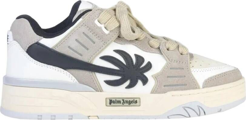 Palm Angels Wit Grijs Suède Sneakers