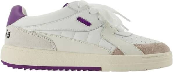 Palm Angels Wit Paarse Leren Sneakers Paars Dames