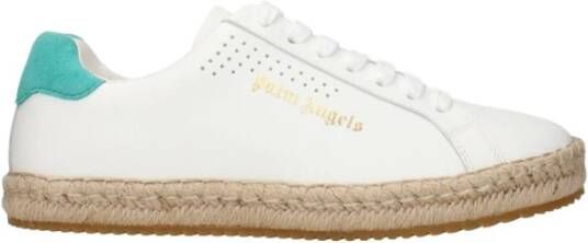 Palm Angels Witte Leren Lage Sneakers