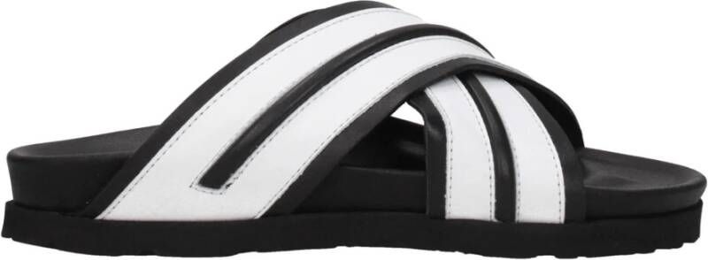 Palm Angels Witte leren slofje casual stijl