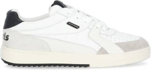 Palm Angels Witte leren sneakers met gewatteerde inzetstukken White Heren