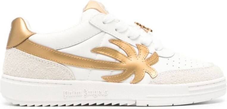 Palm Angels Witte Sneakers met Goudkleurige Details White Dames