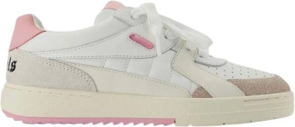 Palm Angels Witte Roze Leren Sneakers Palm University Wit Dames