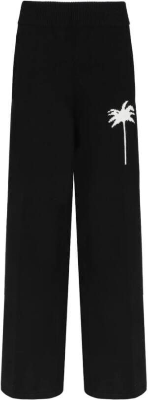 Palm Angels Zwarte Gebreide Palmboom Broek