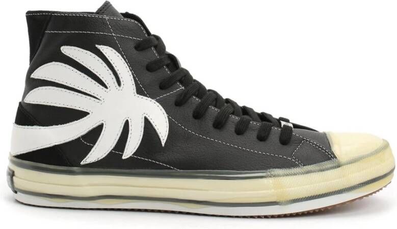 Palm Angels Zwarte High-Top Vulcanized Sneakers Black Heren