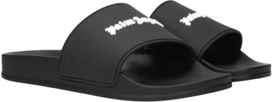 Palm Angels Zwarte katoenen slippers sandalen