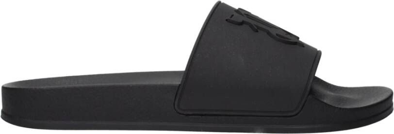 Palm Angels Zwarte Monogram-Geëmbosseerde Slippers voor Heren Black