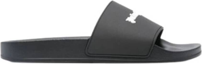 Palm Angels Zwarte Gesloten Schoenen New Logo Pull Slider Aw23 Zwart Heren