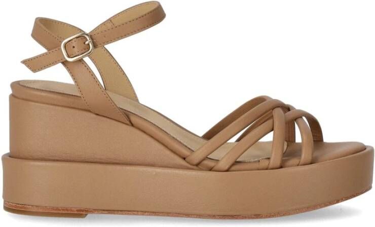 Paloma Barceló Beige Nappa Leren Sleehak Sandaal