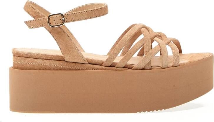 Paloma Barceló Beige Sleehak Sandalen Ss24 Beige Dames