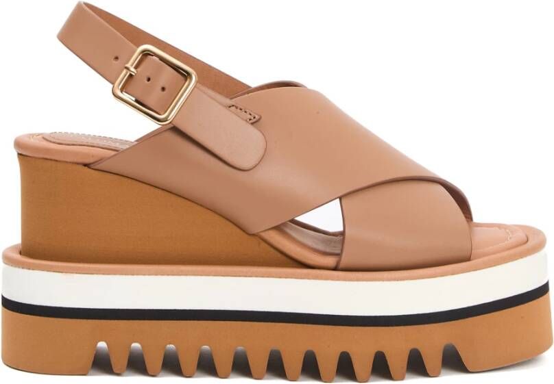Paloma Barceló Beige Sleehak Schoenen Kruisband Leer