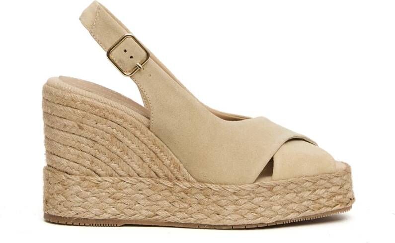 Paloma Barceló Beige Suède Lucie Sandalen