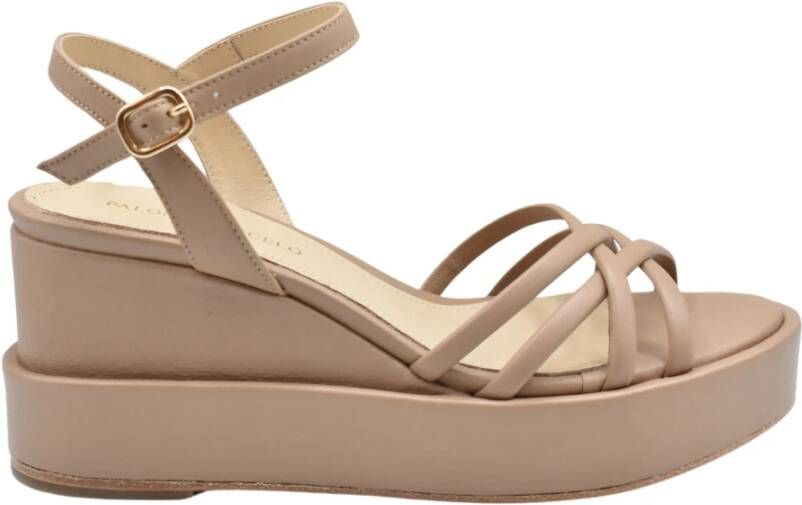 Paloma Barceló Bruine Sleehak Sandalen met Enkelband Brown Dames