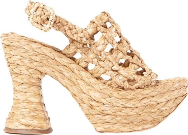 Paloma Barceló Bruna | Raffia Natural Beige Dames