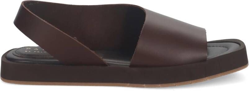 Paloma Barceló Bruine leren sandalen met open teen Brown Dames