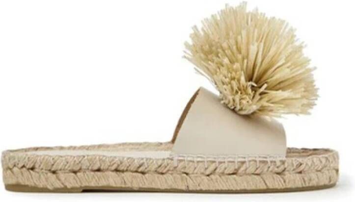 Paloma Barceló Ivoor Leren Touw Sandalen
