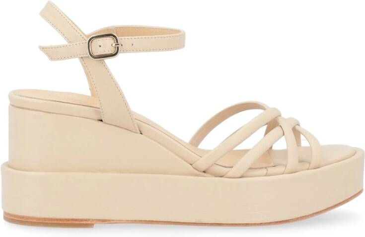 Paloma Barceló Ivory Nappa Sleehak Sandaal Beige Dames