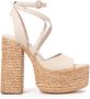 Paloma Barceló Hoge hak sandalen in ivoor raffia Beige Dames - Thumbnail 1
