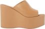 Paloma Barceló Nappa Camel Sandaal Platform Schoenen - Thumbnail 1