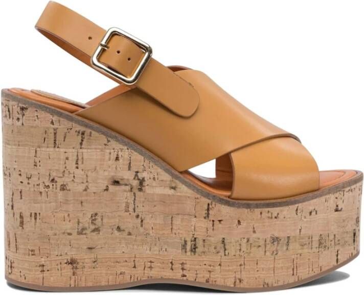 Paloma Barceló Oranje Sandalen met Gesp Enkelband