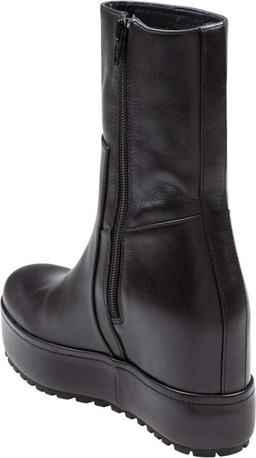 Paloma Barceló Zwarte leren enkellaars met plateauzool - Foto 2