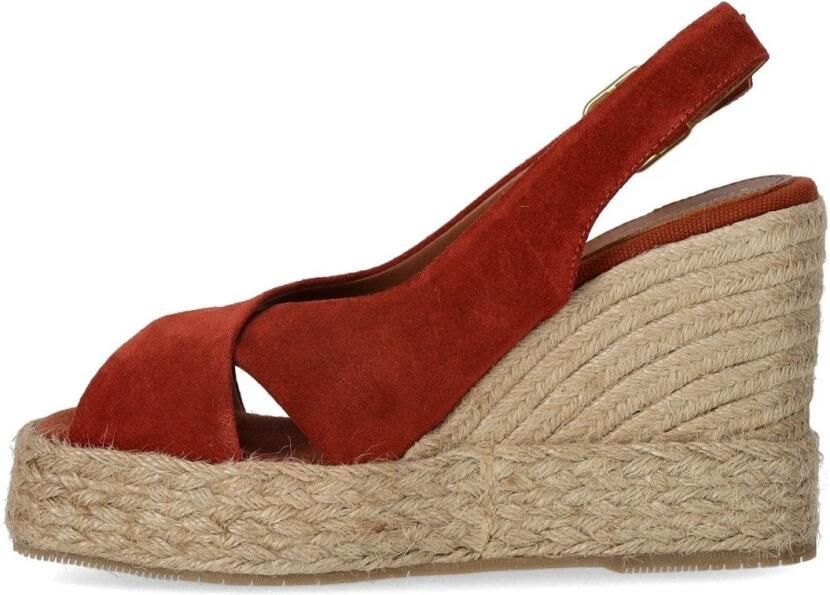 Paloma Barceló Rode Suède Lucie Sleehak Sandaal