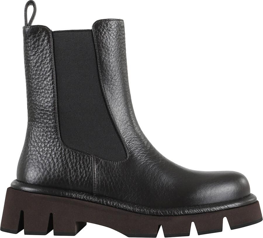 Paloma Barceló Zwarte Gehamerde Leren Enkellaars