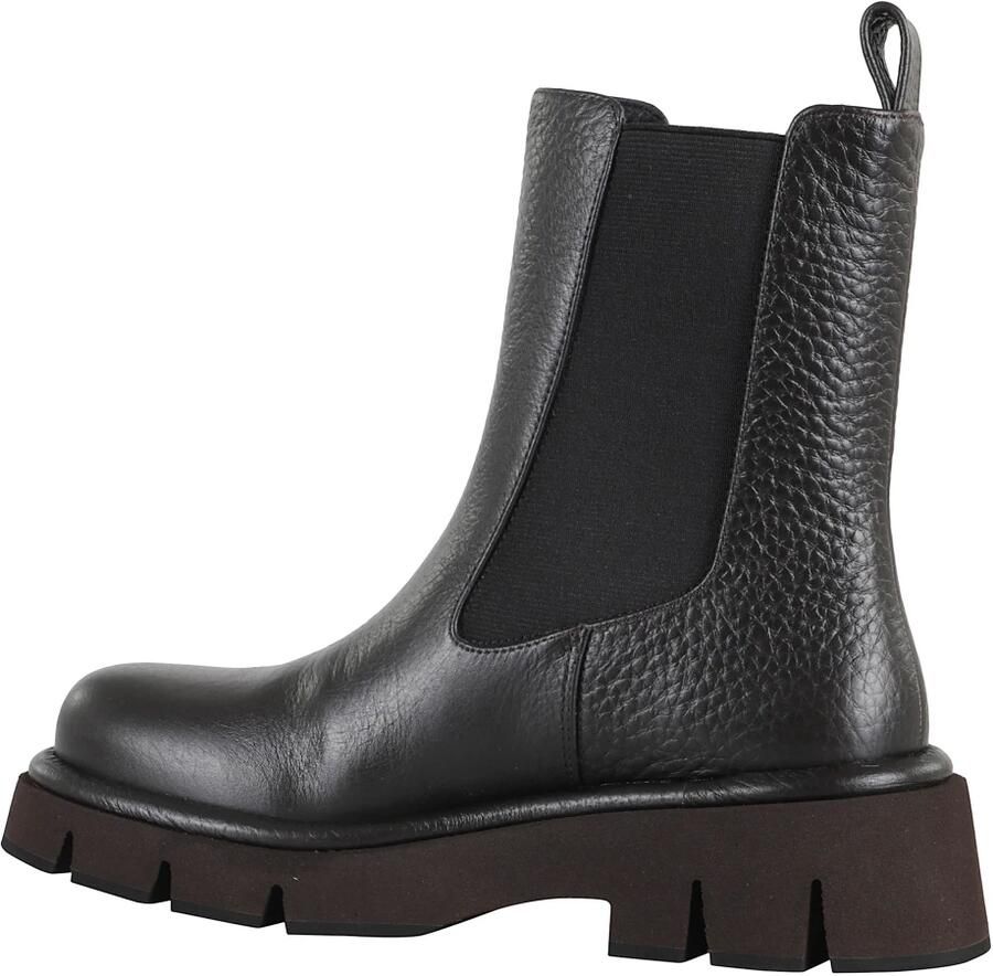 Paloma Barceló Zwarte Gehamerde Leren Enkellaars - Foto 2