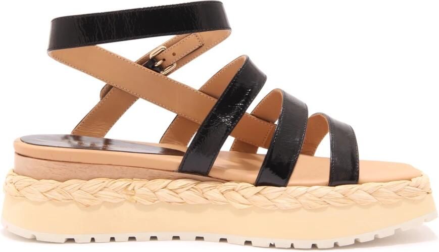 Paloma Barceló Zwarte Lory Sandaal Abacaxis Stijl