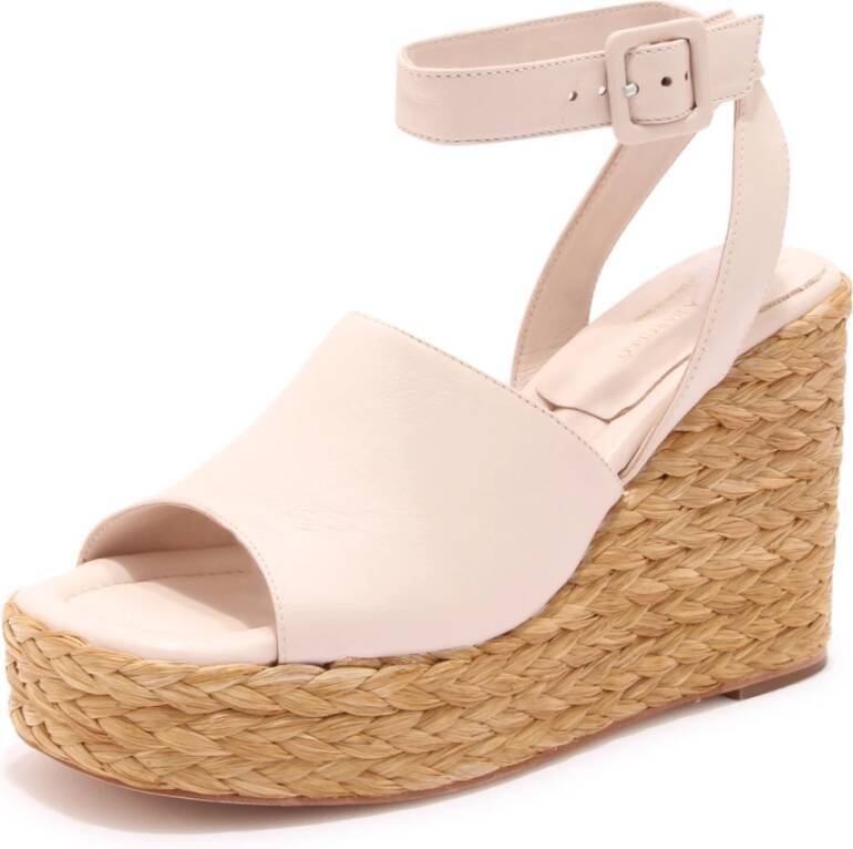 Paloma Barceló Raffia Sleehak Sandalen met Zijden Detail