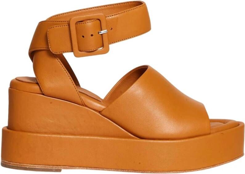 Paloma Barceló Women Shoes Wedges Cuoio Aw22 Orange Dames
