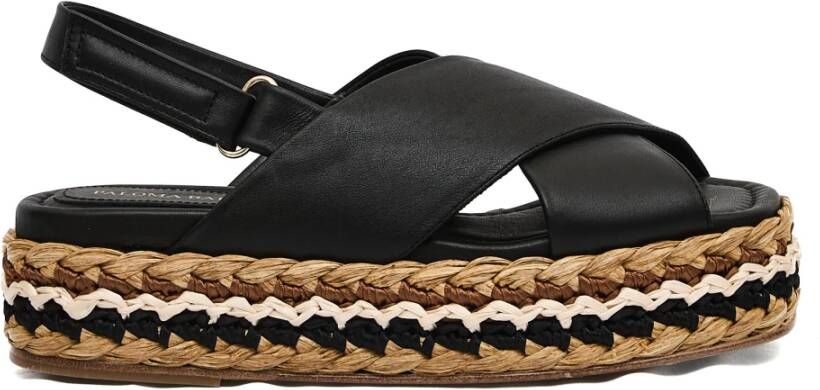 Paloma Barceló Zwarte geweven sleehak sandalen