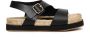 Paloma Barceló Zwarte leren platform sandalen - Thumbnail 1