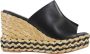 Paloma Barceló Zwarte leren platform sandalen Ivana - Thumbnail 1