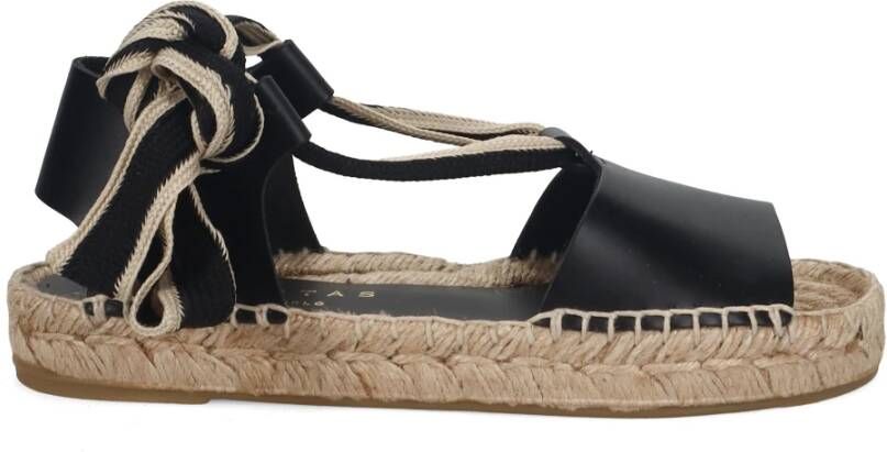 Paloma Barceló Zwarte Leren Sandalen Aintza