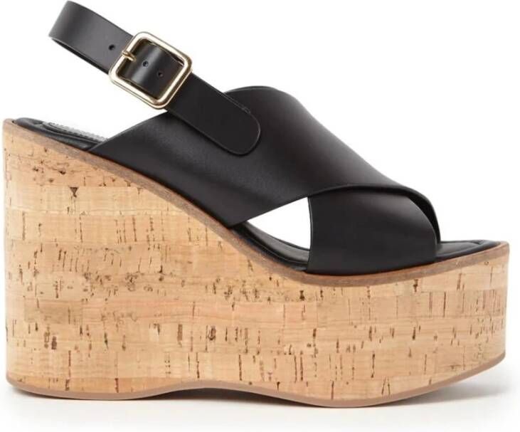 Paloma Barceló Zwarte Leren Sandalen Begonia Stijl