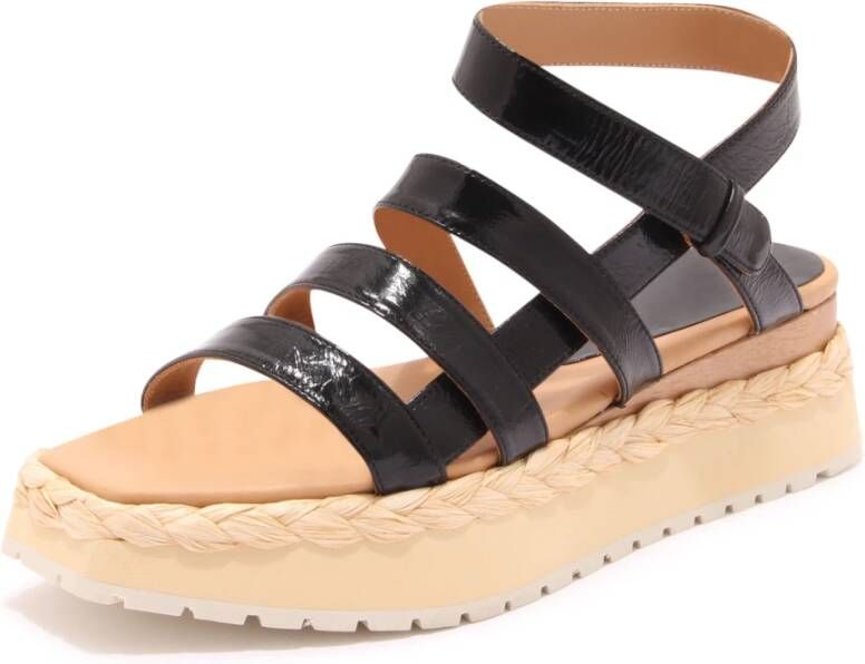 Paloma Barceló Zwarte Lory Sandaal Abacaxis Stijl