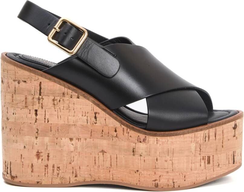 Paloma Barceló Zwarte sleehak sandalen voor vrouwen