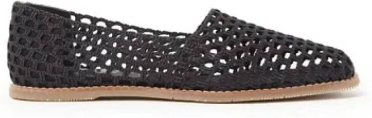 Paloma Barceló Zwarte Stoffen Loafer 1903 Geperforeerd