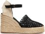Paloma Barceló Zwarte stoffen sleehak sandalen met enkelband - Thumbnail 1