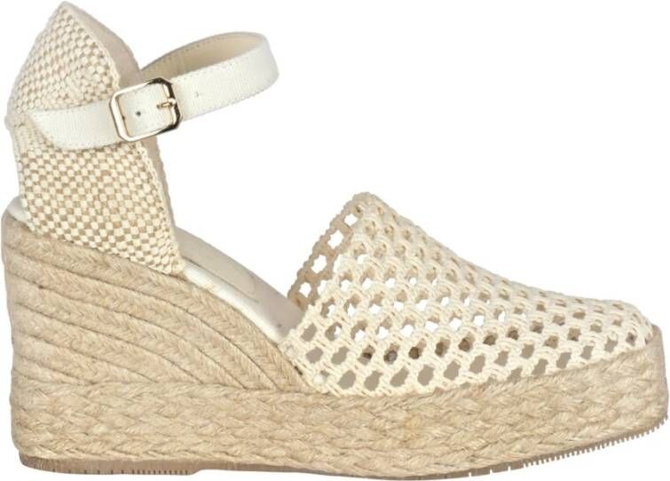 Palomitas by Paloma Barcelò Rafia platform sandaal met vierkante neus