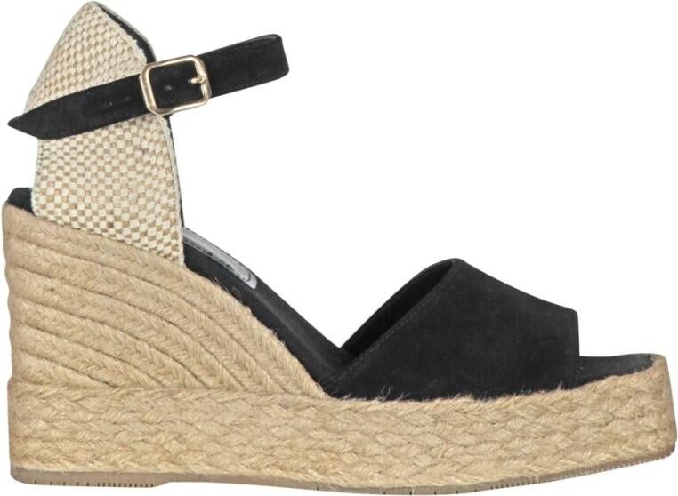 Palomitas by Paloma Barcelò Suede en raffia platform sandaal